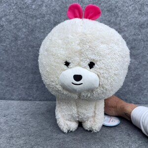 Amuse Moff Moff Bichon AMUFUN 14" White Pink Stuffed Plush Toy Collectible NEW